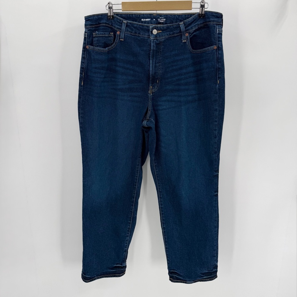 Old Navy Jeans Womens 18 Blue Denim High Rise OG Loose Secret Smooth Pockets
